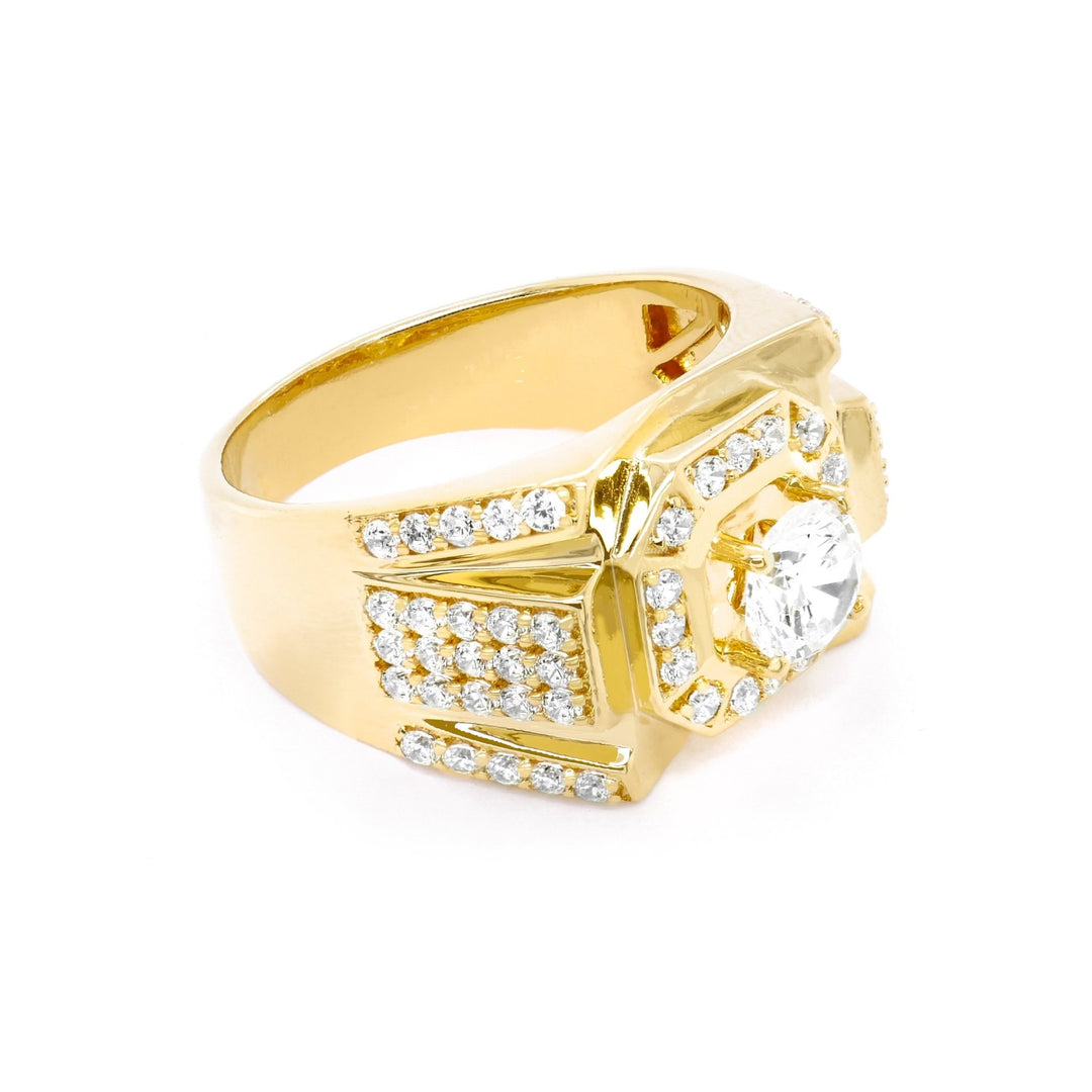 Nhẫn nam vàng vuông tấm Bảo Tín K&K Vàng 14K đính Đá cao cấp - Bảo Tín K&K