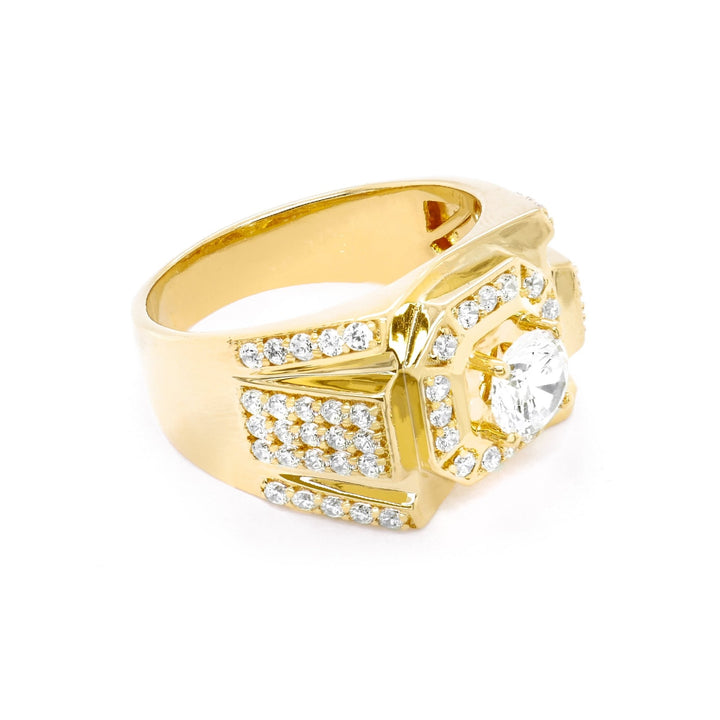 Nhẫn nam vàng vuông tấm Bảo Tín K&K Vàng 14K đính Đá cao cấp - Bảo Tín K&K