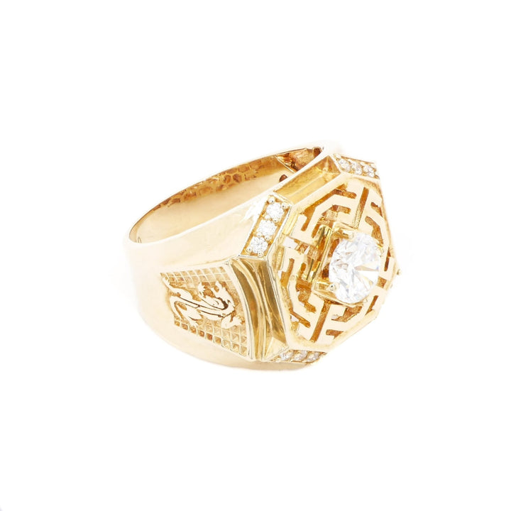 Nhẫn nam vàng vuông tấm Bảo Tín K&K Vàng 14K đính Đá cao cấp - Bảo Tín K&K