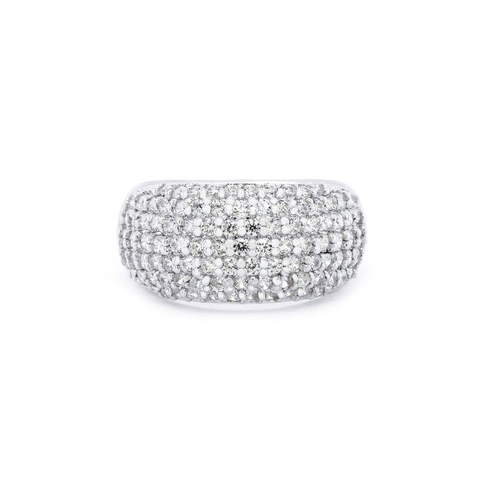 Nhẫn trắng mo tấm Bảo Tín K&K Vàng kiểu Ý 750 đính Đá cao cấp - Bảo Tín K&K