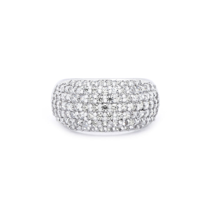 Nhẫn trắng mo tấm Bảo Tín K&K Vàng kiểu Ý 750 đính Đá cao cấp - Bảo Tín K&K