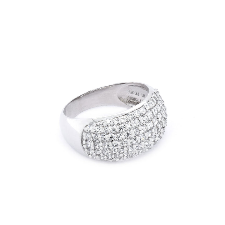 Nhẫn trắng mo tấm Bảo Tín K&K Vàng kiểu Ý 750 đính Đá cao cấp - Bảo Tín K&K