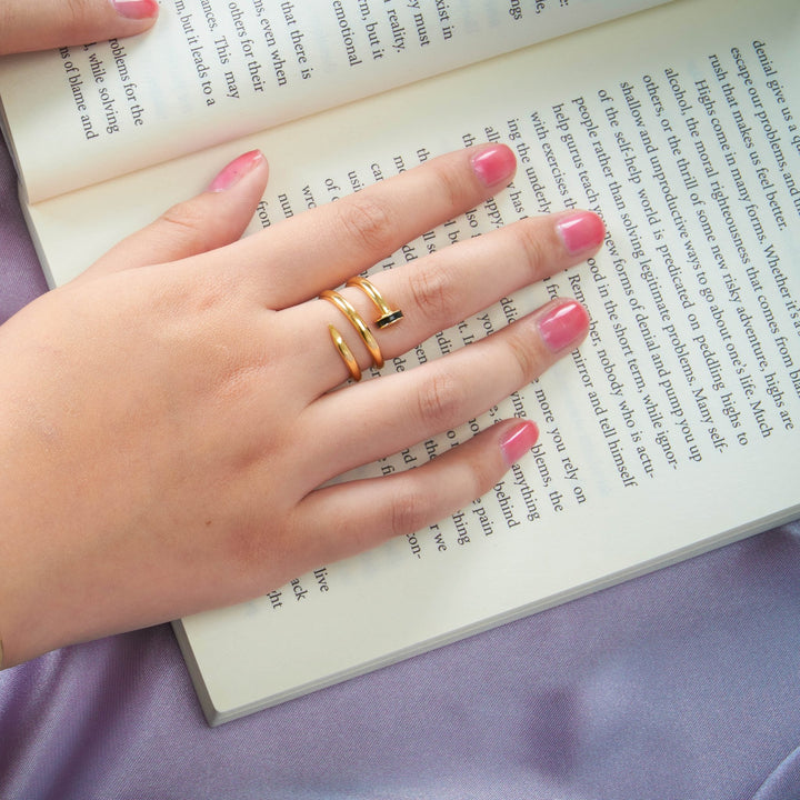 Nhẫn vàng cây đinh Bảo Tín K&K Vàng 14K đính Đá màu - Bảo Tín K&K