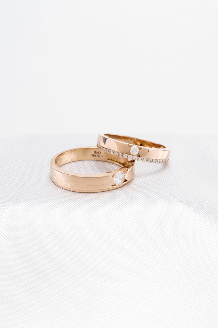 Nhẫn cưới nữ Bảo Tín K&K Vàng kiểu Ý 750 Delightful