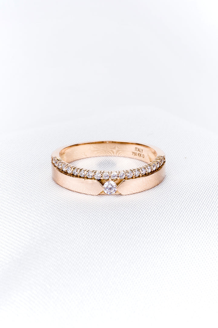 Nhẫn cưới nữ Bảo Tín K&K Vàng kiểu Ý 750 Delightful