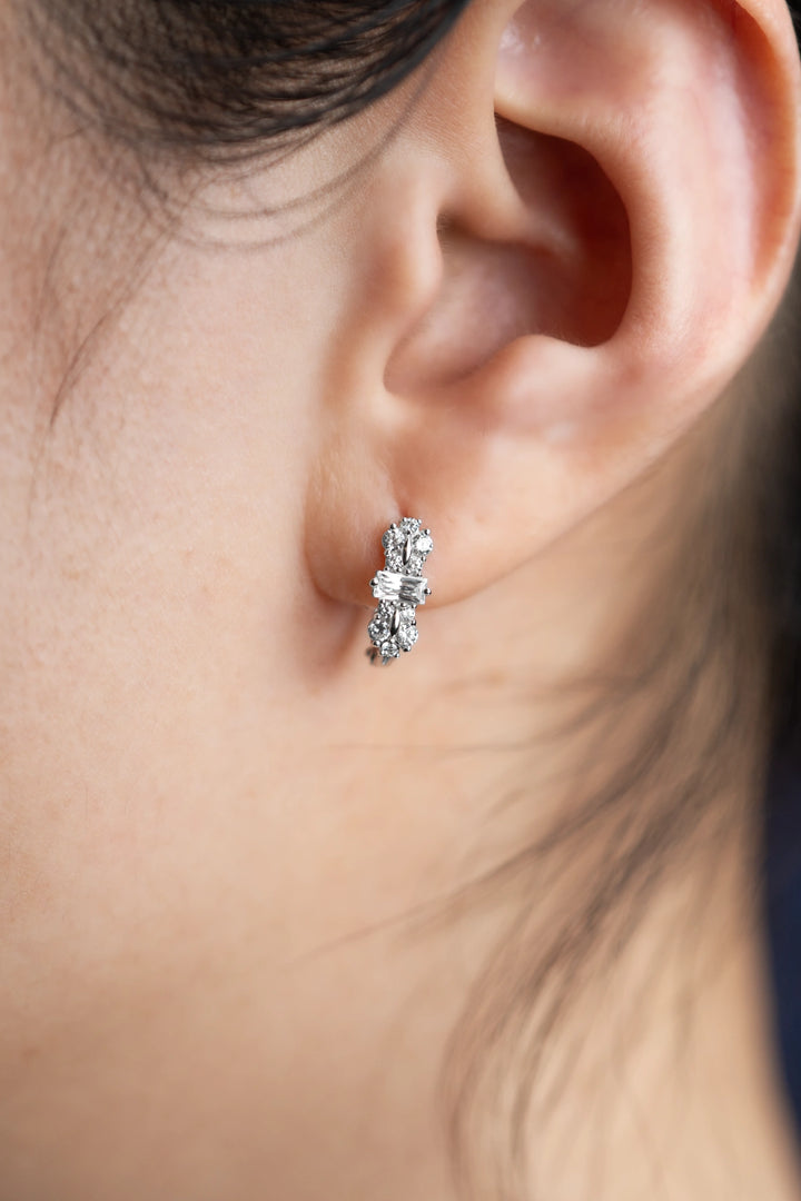 Bông Tai Bật Nơ Tấm Baget Vàng Ý 750 Bảo Tín K&K