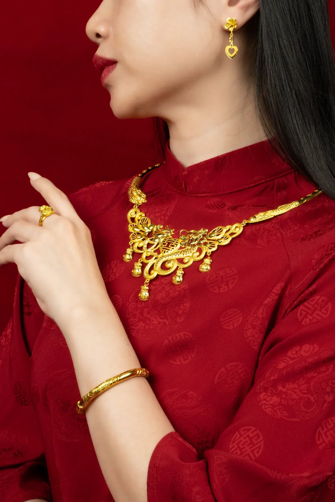 Vòng Tay Chạm Khắc Rồng Vàng 23K Bảo Tín K&K