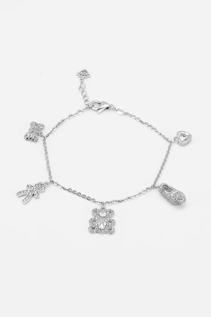 Lắc Tay Charm Đính Đá CZ Vàng Trắng 610 Bảo Tín K&K