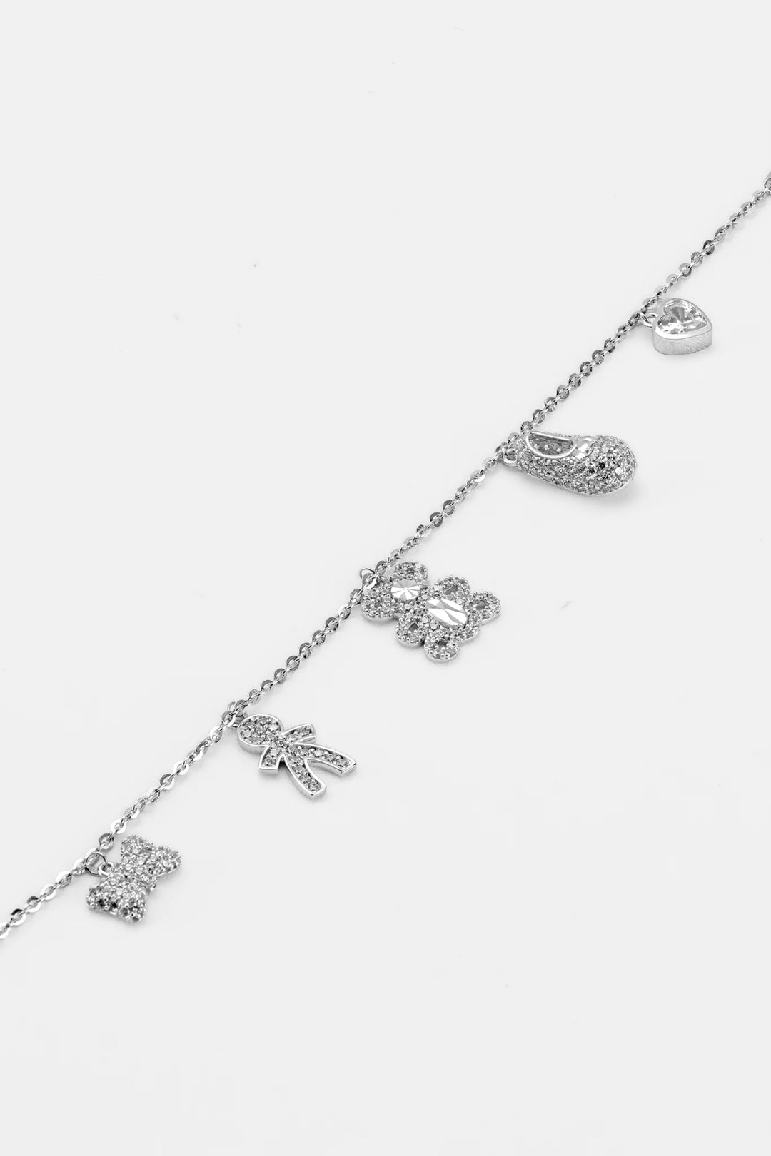Lắc Tay Charm Đính Đá CZ Vàng Trắng 610 Bảo Tín K&K