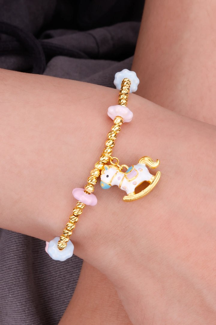 Lắc Tay Charm Con Ngựa Vàng 999 Bảo Tín K&K