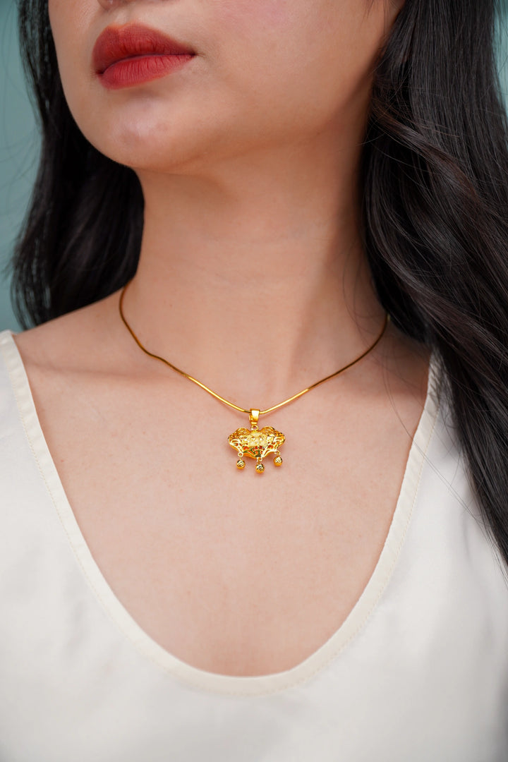 Mặt Khoá Trường Mệnh Vàng 16K Bảo Tín K&K