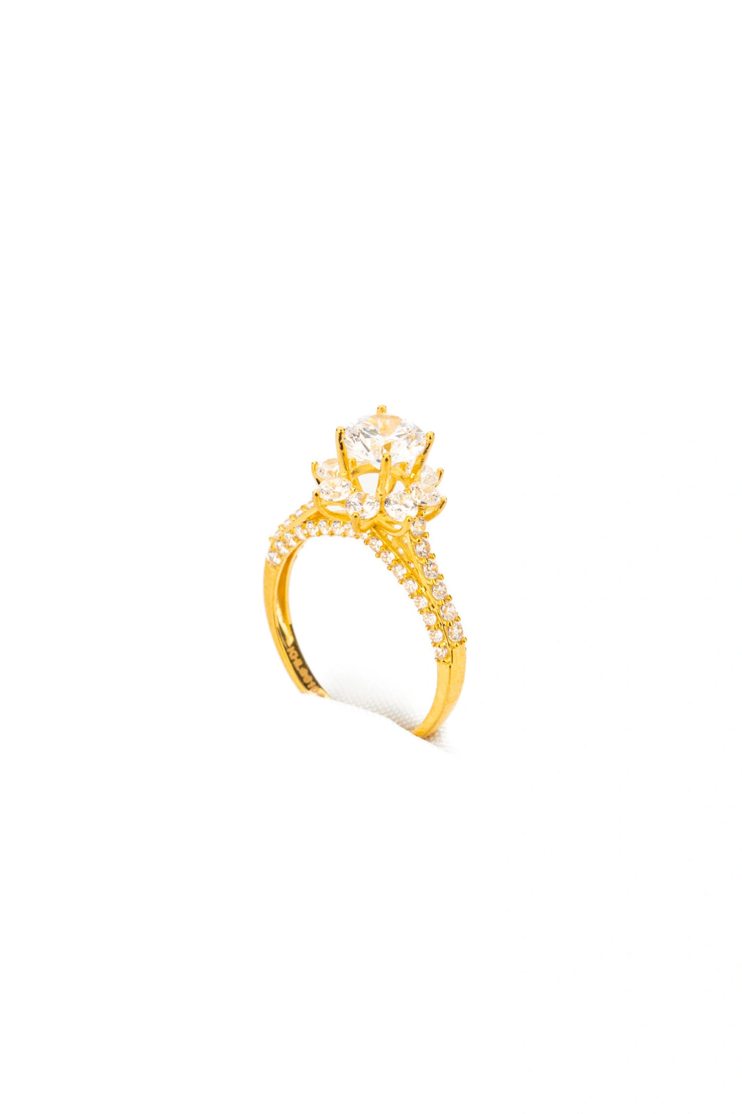 Nhẫn Bông Hoa Tấm Đính Đá CZ Vàng 16K Bảo Tín K&K