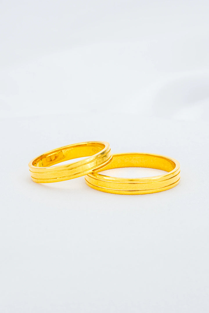 Cặp Nhẫn Cưới Vàng 610 Đính Đá CZ Bảo Tín K&K