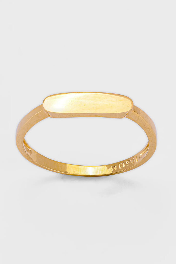 Nhẫn Unisex Mặt Oval Dẹt Trơn Vàng 610 Bảo Tín K&K