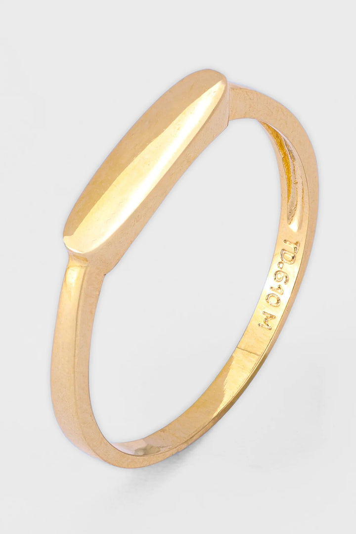 Nhẫn Unisex Mặt Oval Dẹt Trơn Vàng 610 Bảo Tín K&K