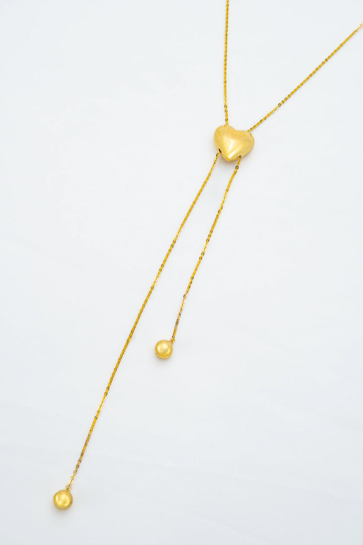 Dây Chuyền Kiểu Dây Rút Mặt Tim Trơn Kiểu Vàng 610 Bảo Tín K&K